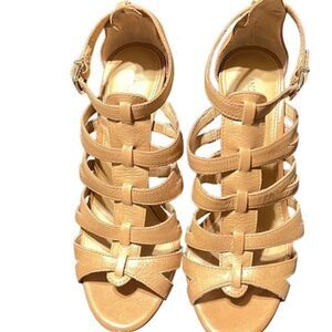 Antonio Melani Strappy Leather Stiletto Heels with Ankle Strap Size 7
